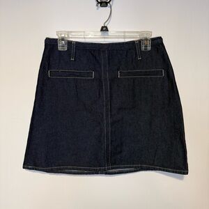 & OTHER STORIES Dark Denim Wash Mini Skirt Preppy A-Line Sz 8